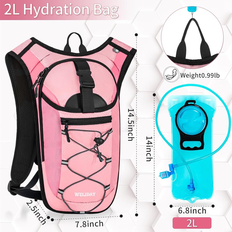 WELIDAY Hydration Backpack with 2L Water Bladder, Lightweight Hydro Pack for Cycling, Running, Hiking, Climbing - Image 2